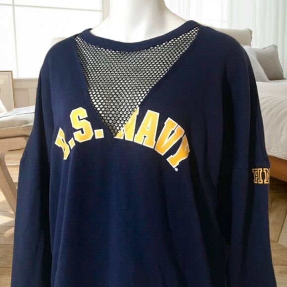 VICTORIA'S SECRET PINK UNITED STATES NAVY SWEATSHIRT COLLEGIATE COLLECTION XS - Picture 4 of 7